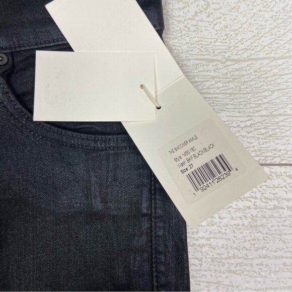 NWT MOTHER The Swooner Ankle Skinny Jeans Painted Black Coated Jean 27 - Picture 5 of 6